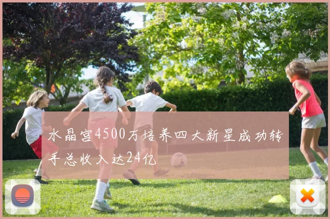水晶宫4500万培养四大新星成功转手总收入达24亿